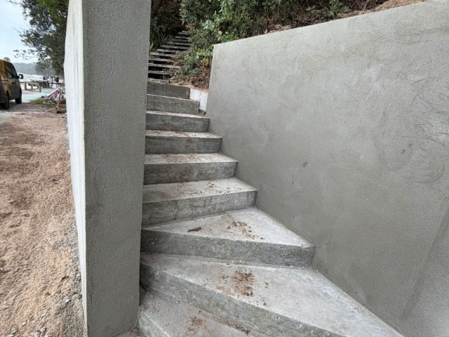 Mur de soutènement en bord de mer 